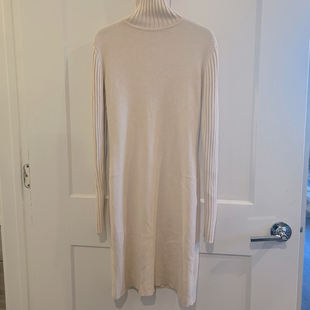 Silk and Cashere Blend Sweater Dress in Cream - Size S